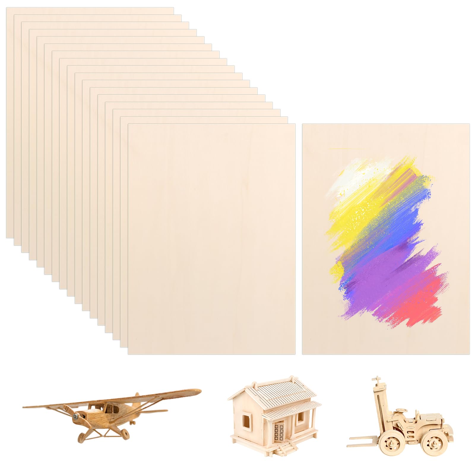 DAJAVE Lot de 18 plaques de sperrhéla, 3 mm, 42 x 30 cm, en bois de contreplaqué, format A3, contreplaqué, pour décoration, bricolage, pyrogravure, modélisme