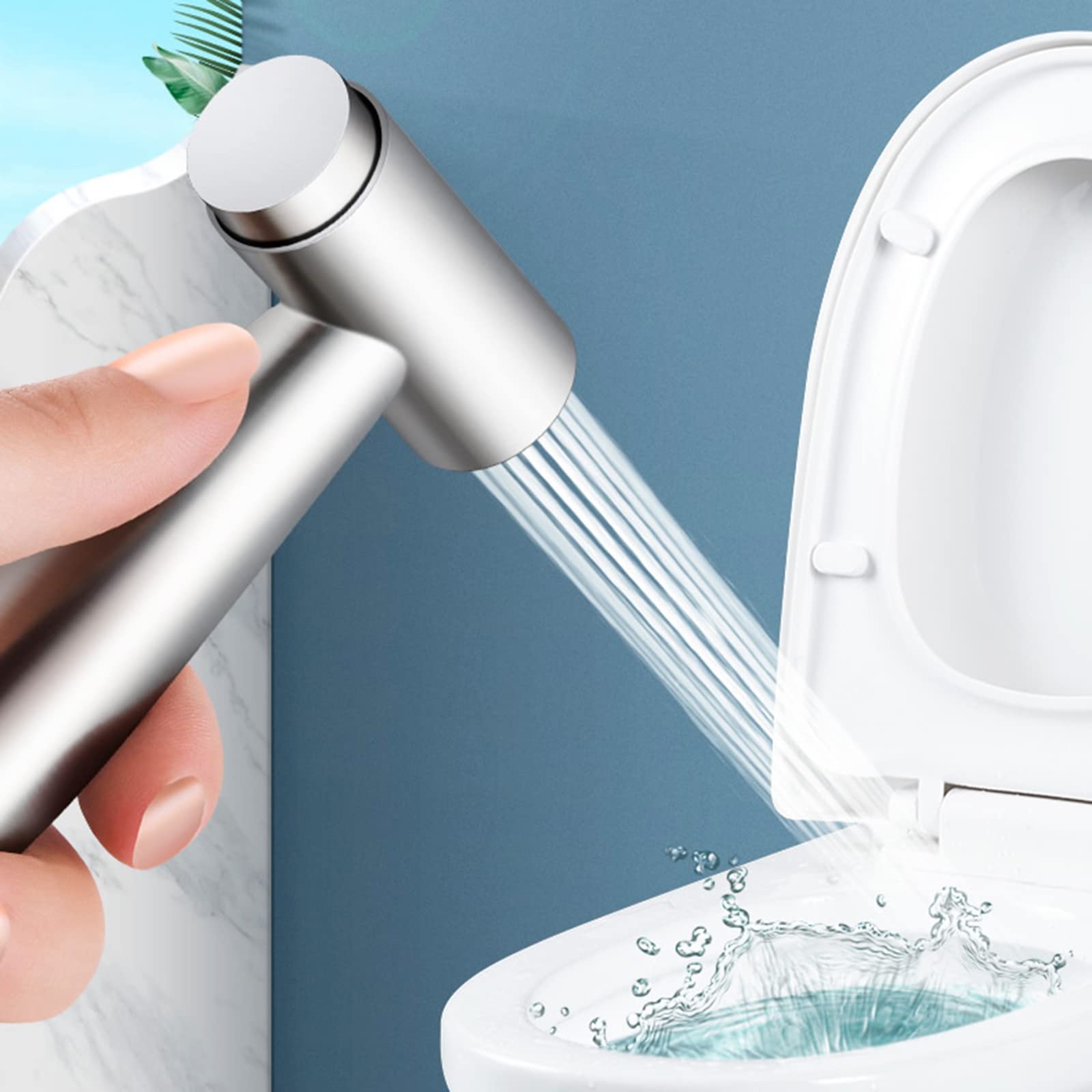 Ręczny spryskiwacz bidetowy ze stali nierdzewnej, zestawy zamienne, budżet do głowicy prysznicowej toalety, ręczny bidet ze stali nierdzewnej, oszczędzająca wodę, dysza bidetu, chrom (rysunek