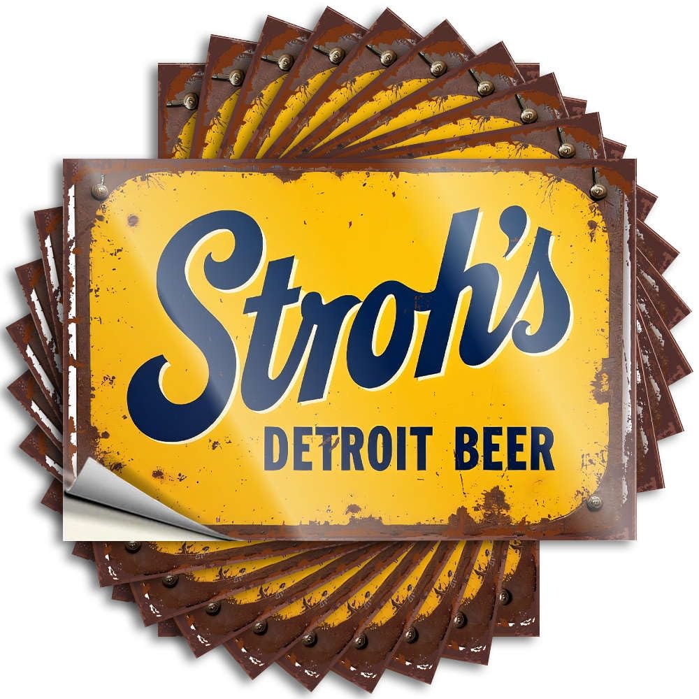 Fluffy, Tattoo Case Stroh's Detroit Beer Sign | Things Funny Kitchen Decor(12X18CM)