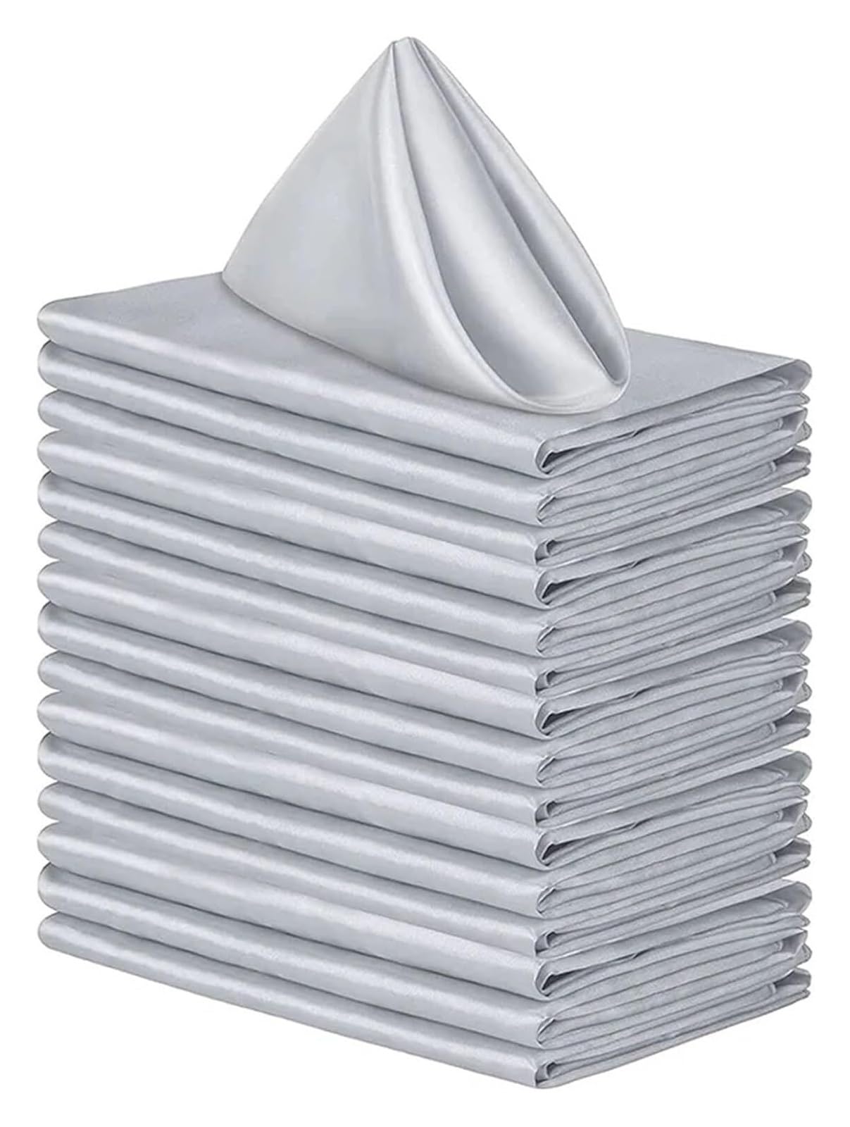 Servilletas de Tela, servilletas de Cena, 20 servilletas de Mesa cuadradas, servilletas de Mesa Suaves y Lavables for decoración de Bodas, Fiestas de cumpleaños, servilletas de Tela(Silver)