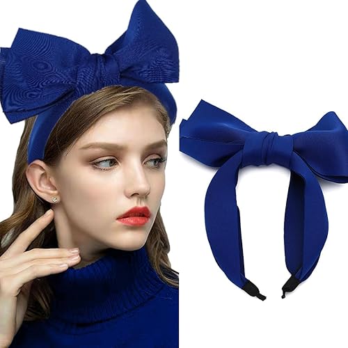 Miniatura 3 de Diademas enormes con lazos de gran tamaño, diadema de tela ancha para mujeres y niñas, accesorios lindos para el cabello para fiesta de cumpleaños o