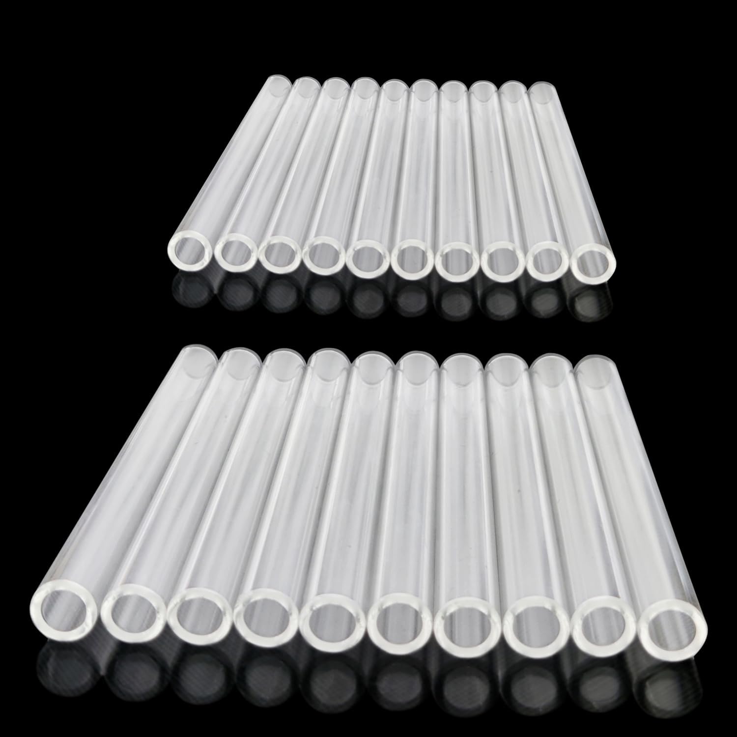 20 Pieces 4 Inches Long Clear Glass Tubes for Art DIY