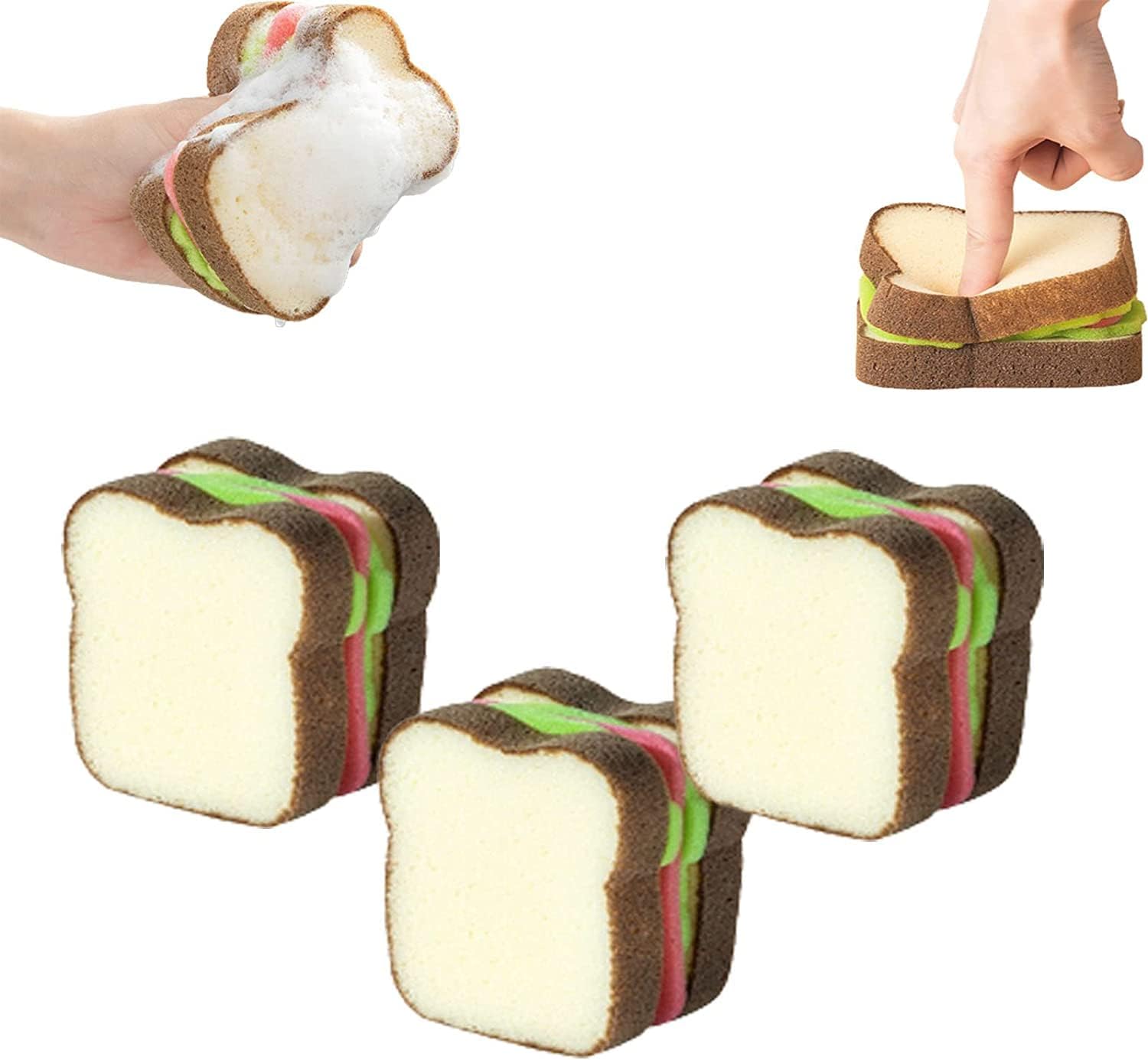 Remove Stains Toast Shape Dish-Washing Sponges, Sandwich Sponges,Fun ...