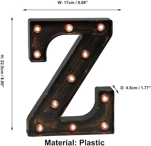 Miniatura 5 de Pooqla Letras vintage de marquesina iluminadas con luces, estilo industrial iluminado, letras del alfabeto iluminadas, para cafetería, apartamento,