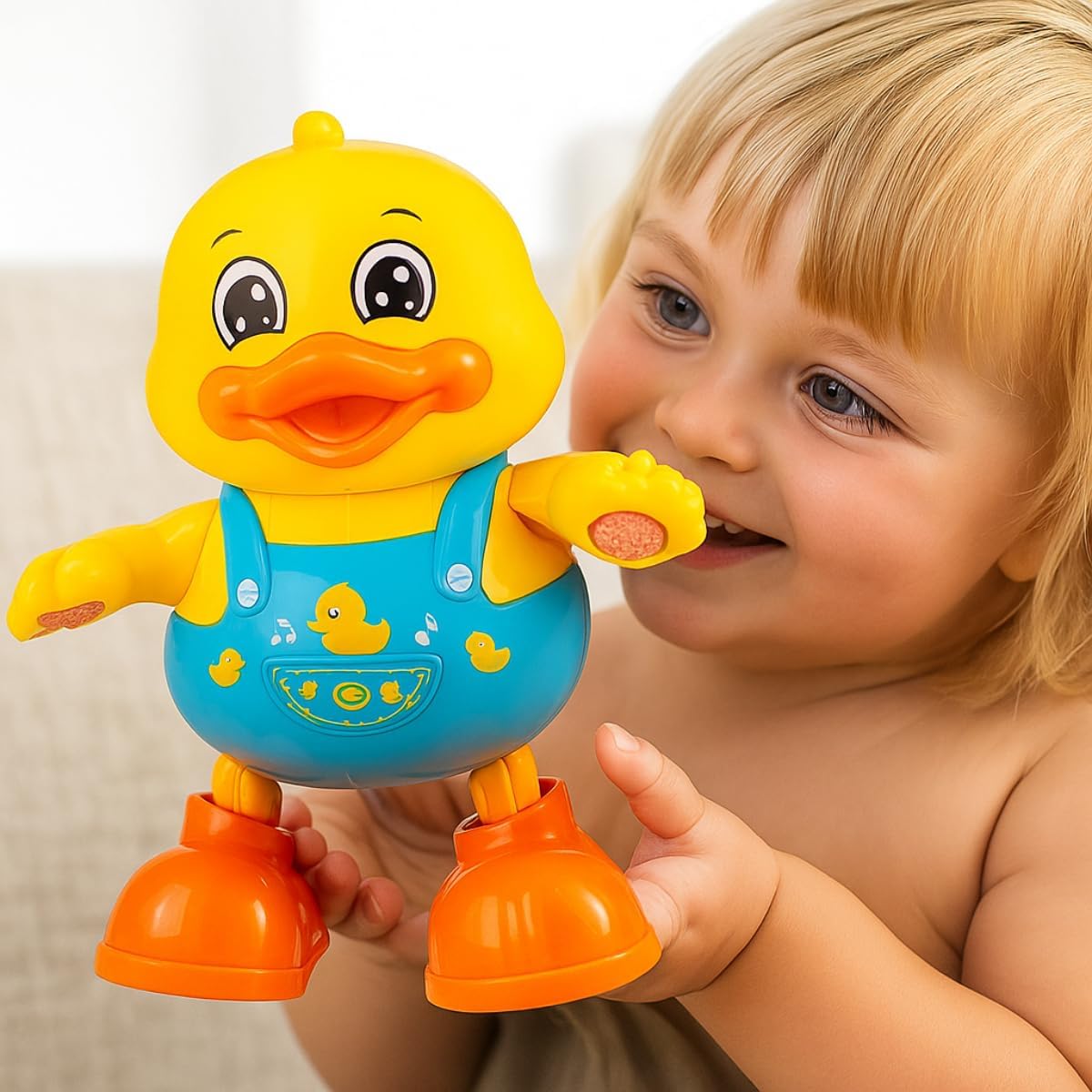 Pato Dançarino Musical Interativo para Bebês – Brinquedo com Luzes, Sons e Movimento – Estimula Coordenação Motora e Criatividade