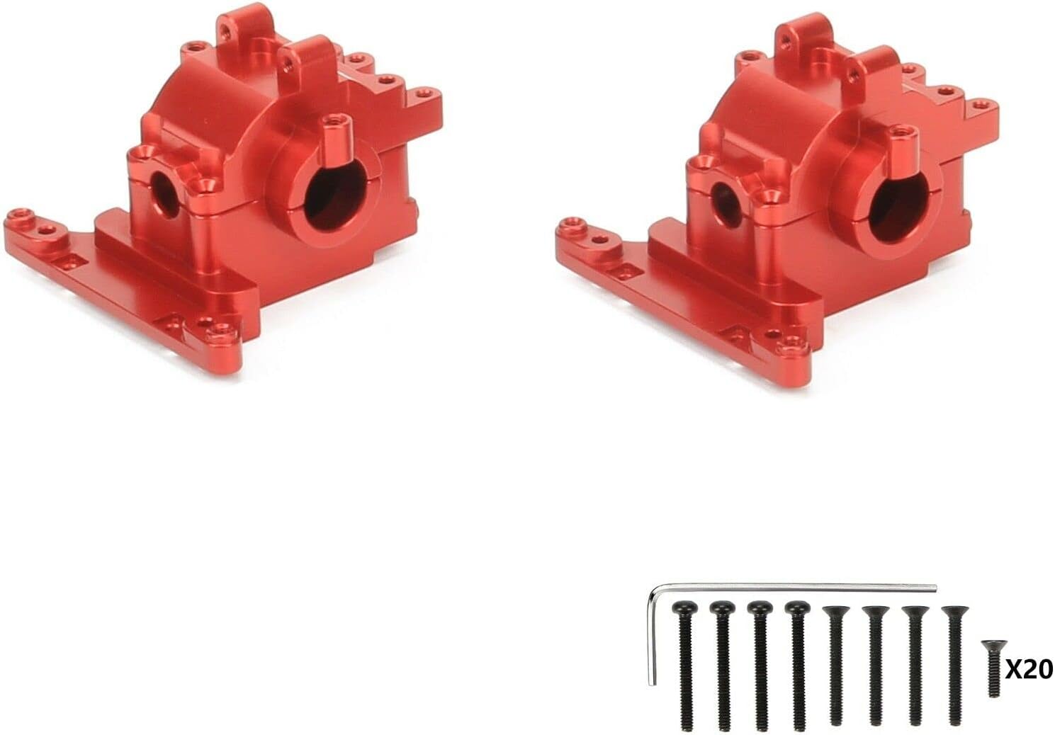 2X Alloy Front Rear Bulkhead/Differential Housing for 1/18 Traxxas LaTrax Rally Teton Desert Prerunner Upgrade Parts (Red)