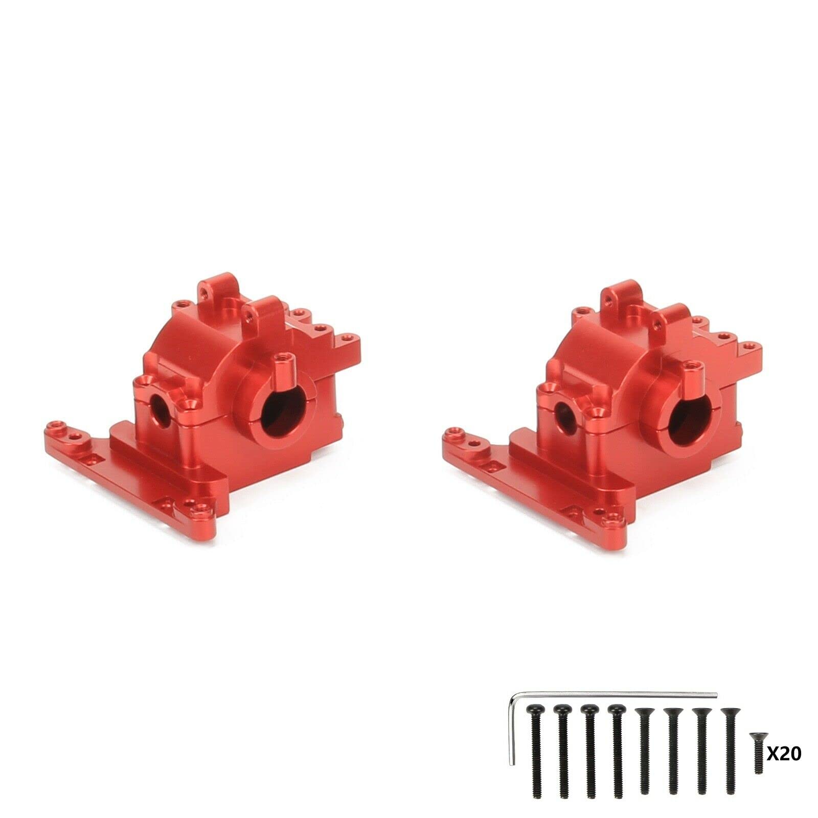 2X Alloy Front Rear Bulkhead/Differential Housing for 1/18 Traxxas LaTrax Rally Teton Desert Prerunner Upgrade Parts (Red)