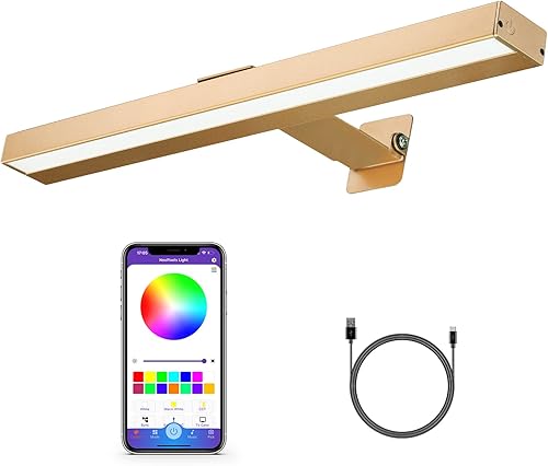 Miniatura 13 de MIOBLUE Luces de imagen inalámbricas con control remoto, luz de exhibición de arte con batería recargable, luz decorativa de metal completo de 16 Oro