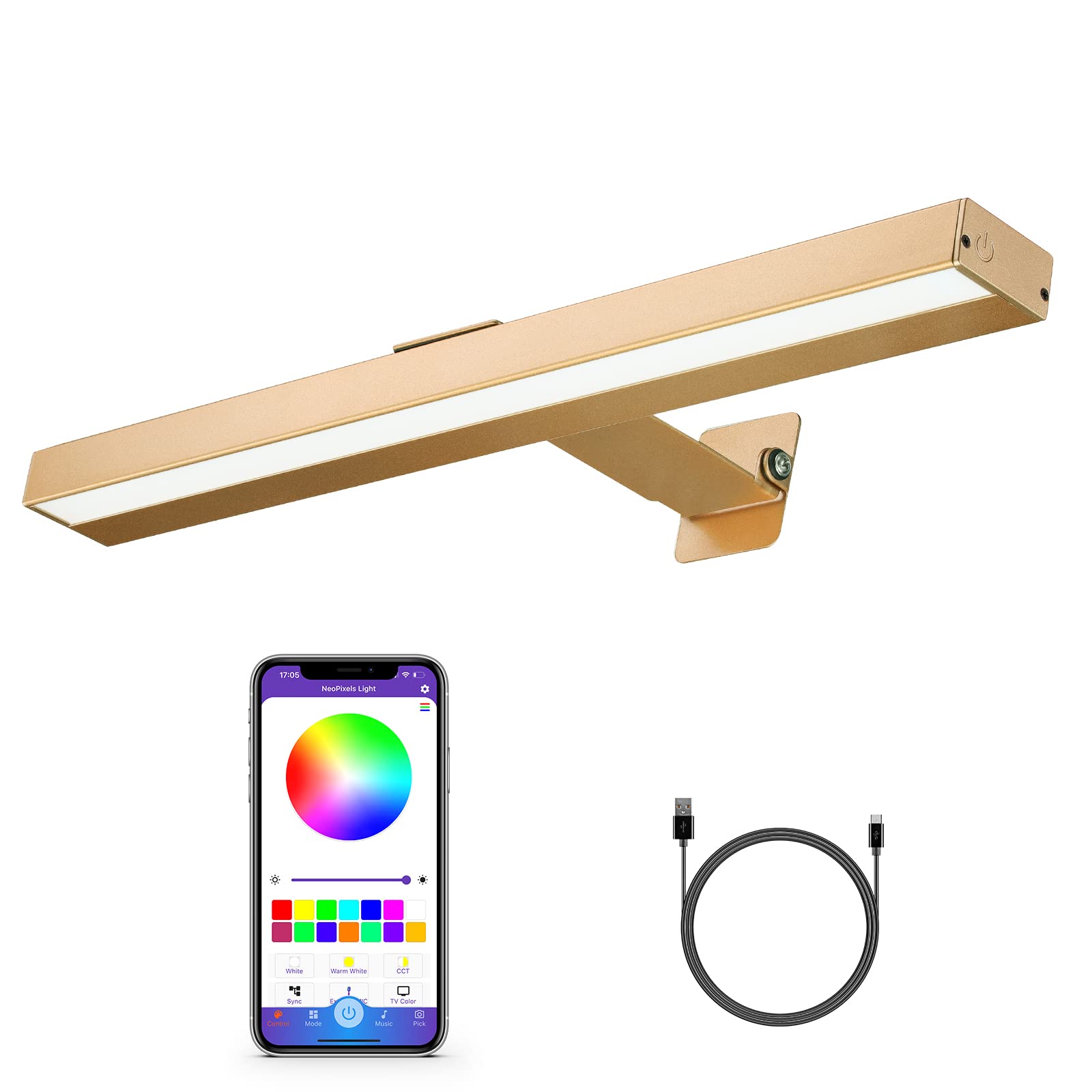 MIOBLUE LED Picture Lights With Remote, 16in Metal Battery Operated