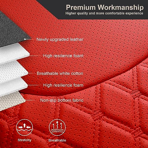 Image of GIANT PANDA Wrangler Seat Covers Custom Fit for Jeep Wrangler,Premium Waterproof Faux Leather,Red,2013-2017 JK 2 /4Dr 2016 2015 2014 Front