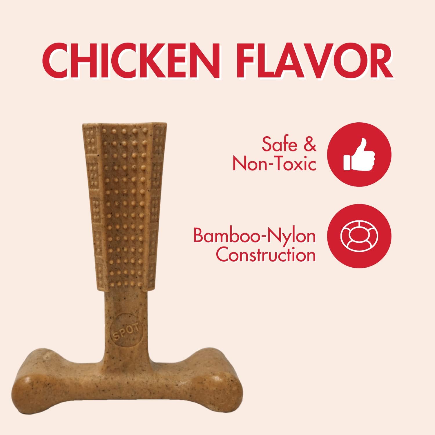 Pet Supplies : SPOT by Ethical Products - Bambone Plus – Easy Grip Durable Dog Chew Toy for Aggressive Chewers – Great Dog Chew Toy for Puppies and Dogs Dog Toy - Chicken - Small : 