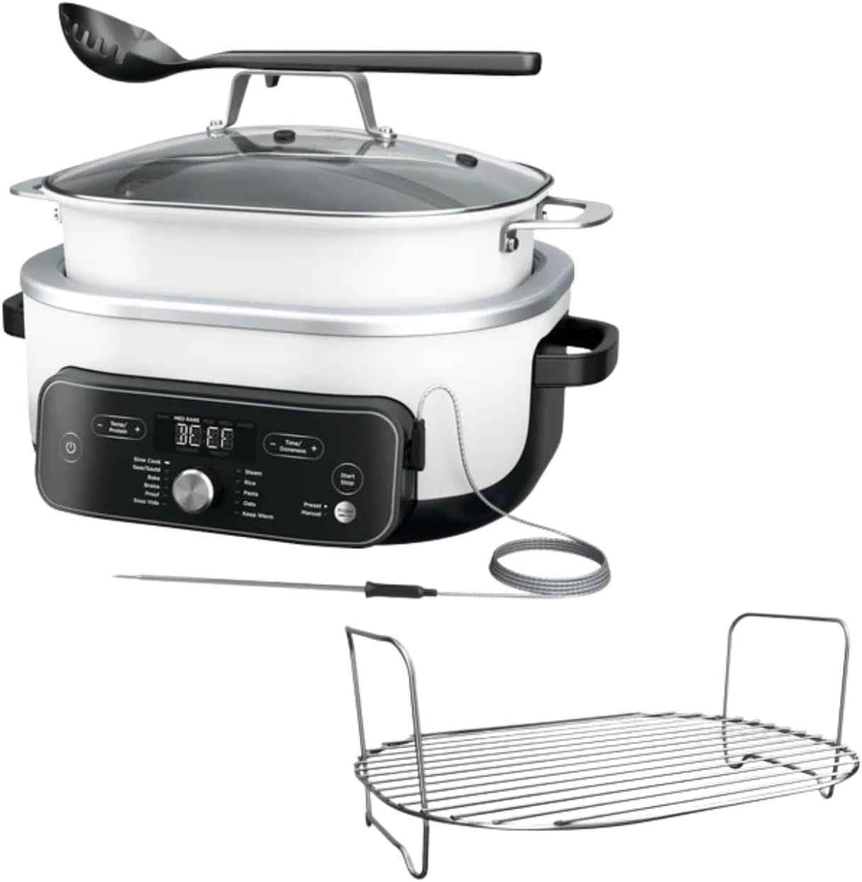 Foodi Possible Cooker, 11-in-1 Smart Multicooker 8.5Qt with Smart Thermometer, Slow Cook Sous Vide Sear Steam Bake Braise 1400W