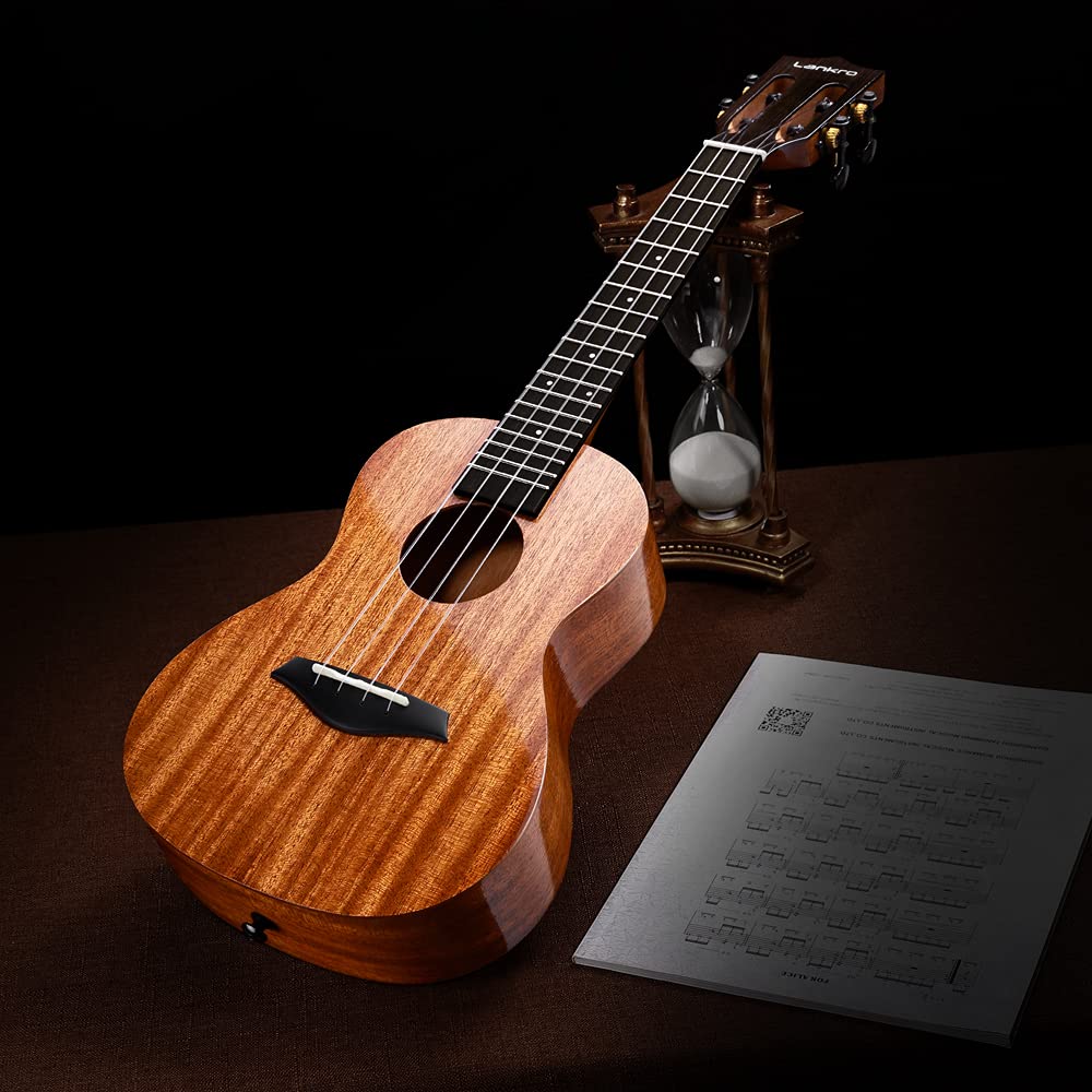 Ukulele Concerto 23 Pollici Solido Mogano Adatto a principianti bambini professionisti adulti Sintonizzatore incorporato Custodia Tracolla Corde Accordatore Plettri Kit