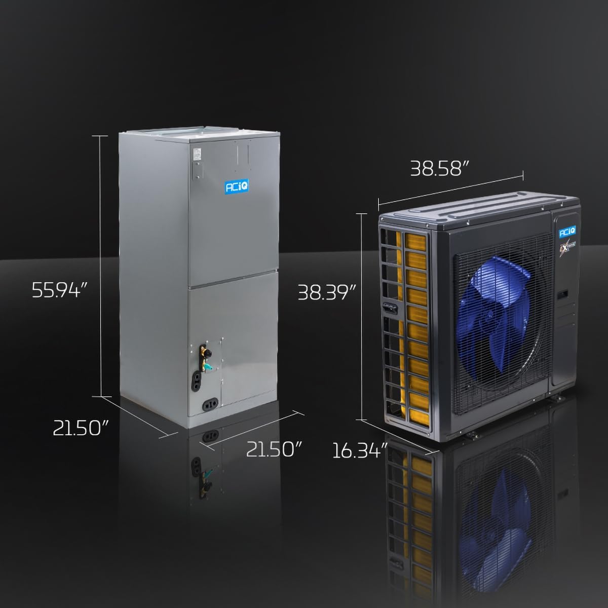 ACiQ 3.5 Ton 16.7 SEER2 Central Inverter Heat Pump System with 20kW Back-up Heat Kit & Thermostat - R454B Inverter | 42000 BTU Multi-Positional Extreme Heat AC/Heating System