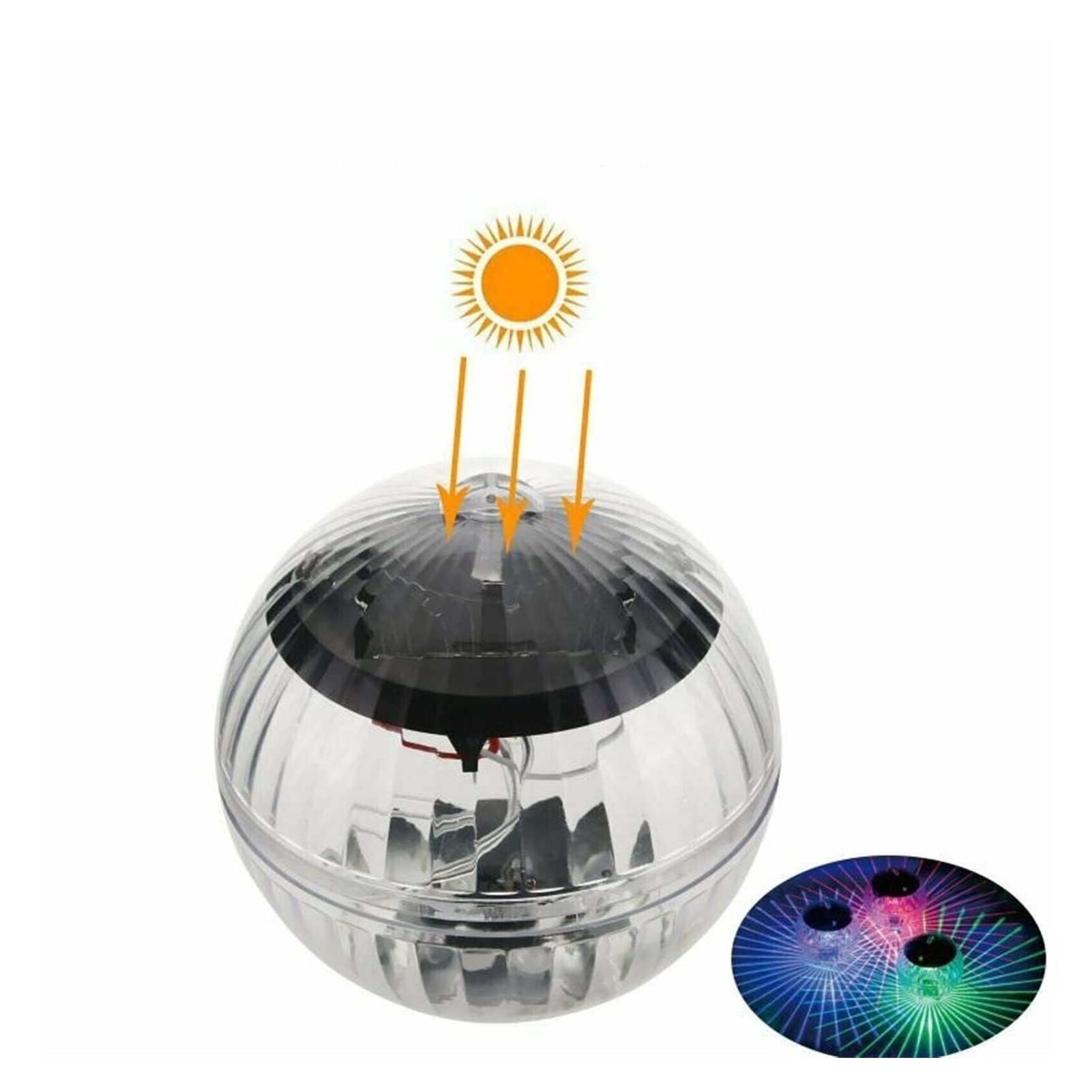 PC 1 Lámpara de bola subacuática flotante al aire libre Color energía solar Cambiando Piscina Party Night Light For Yard Pond Garden(Warm White)