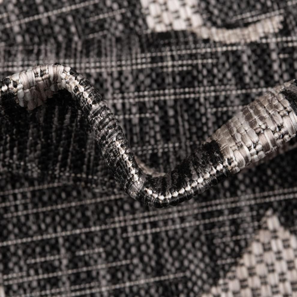 Miniatura 7 de Unique Loom - Alfombra rectangular de la colección Outdoor Coastal, estilo Ahoy (2pies 2pulgadas x 3pies 1pulgada, carbónmarfil)