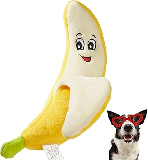 Dog Toys, Dog Banana Toy, Dog Plush Toy, Squeaky Dog Toys, Dog Chew Toys, Dog Stuffed Toys for Boredom, Cute Soft Puppy Gifts Toy for Small, Medium and Large Size Dogs (Banana)
