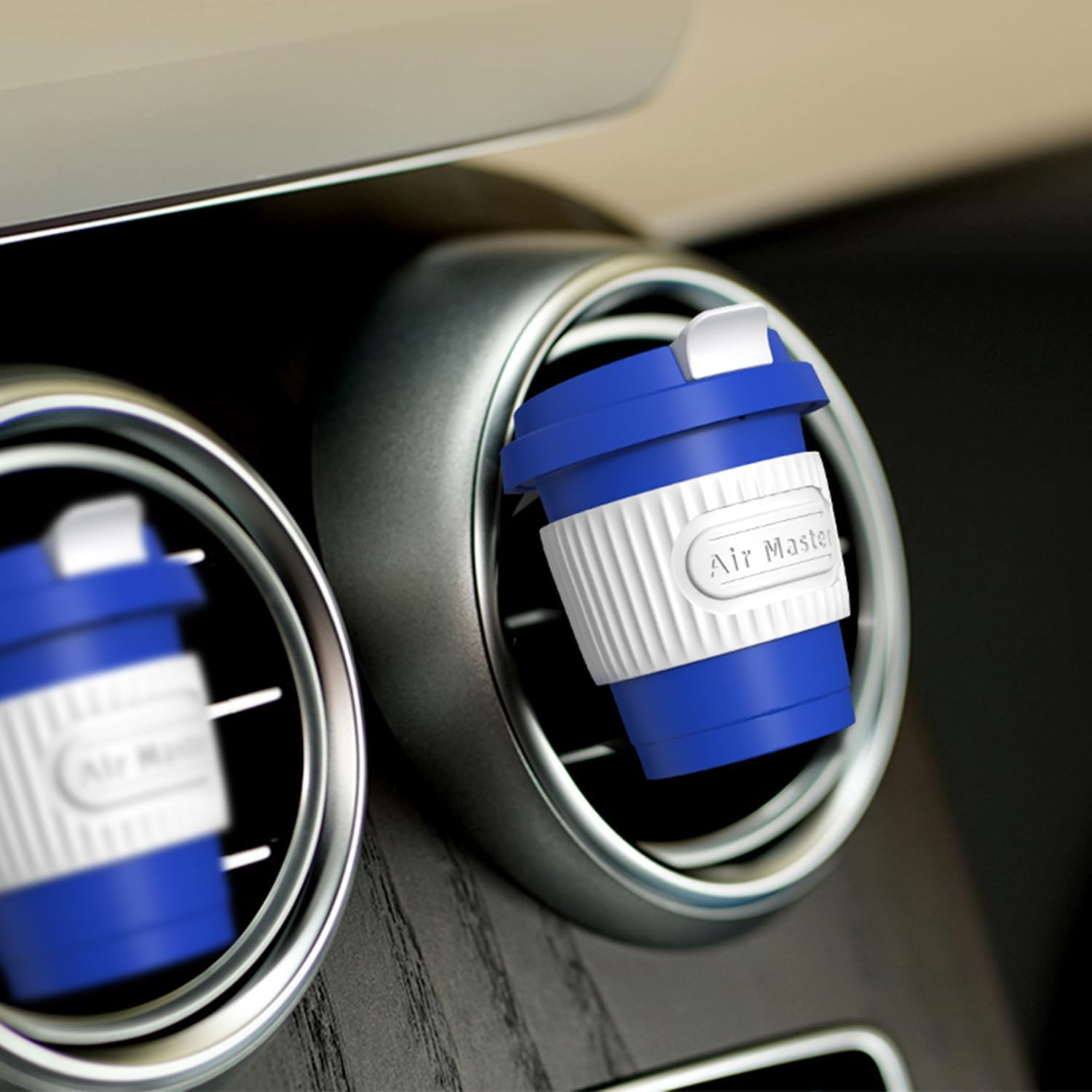 Kwak's Car Air Fresheners,Cute Coffee Aroma Aromatherapy Vent Clip Long Lasting Scent for Men or Women(Grey+Green)