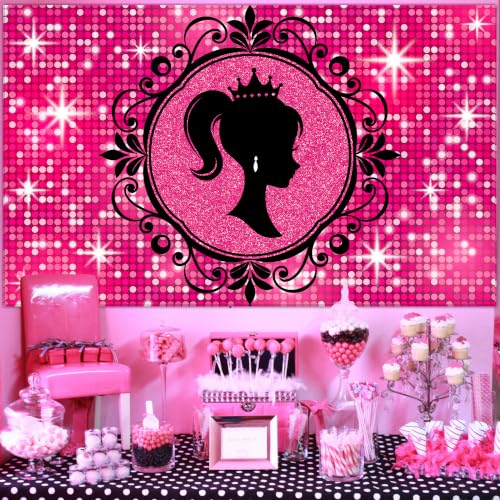Banner fondo princesa rosa 70.1 x 43.3 pulgadas miniatura 6