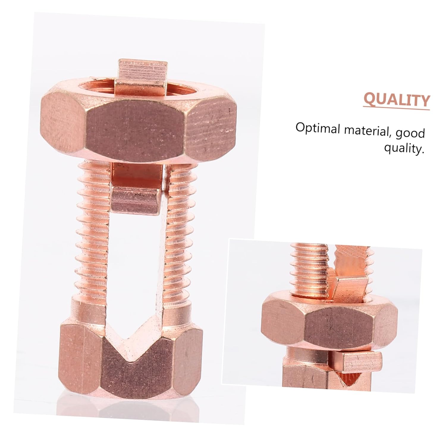 NUOBESTY 10pcs Copper Split Bolt Connectors High Strength Grounding Split Bolt Joint Clamp Sturdy Electrical Wire Connector for Secure Bonding