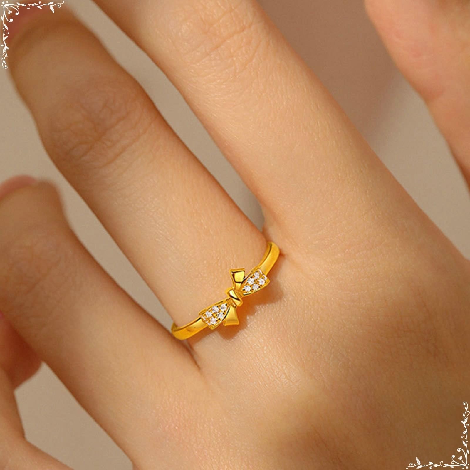 Wycian Anello BFF in oro 18 carati, con nodo di moissanite, taglio rotondo, bianco, personalizzabile, per laurea, amicizia