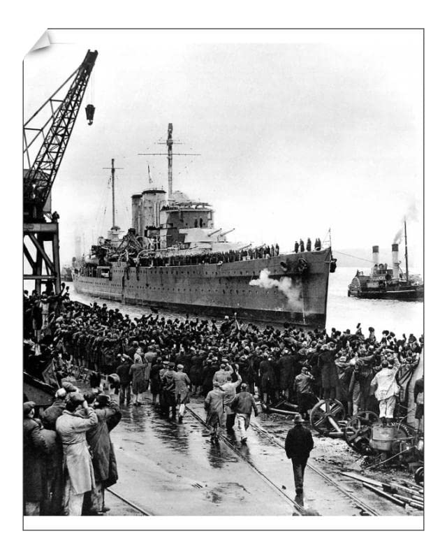 Media Storehouse 10x8 Print of HMS Exeter arriving at Plymouth, Second World War, 1940 (4392281)