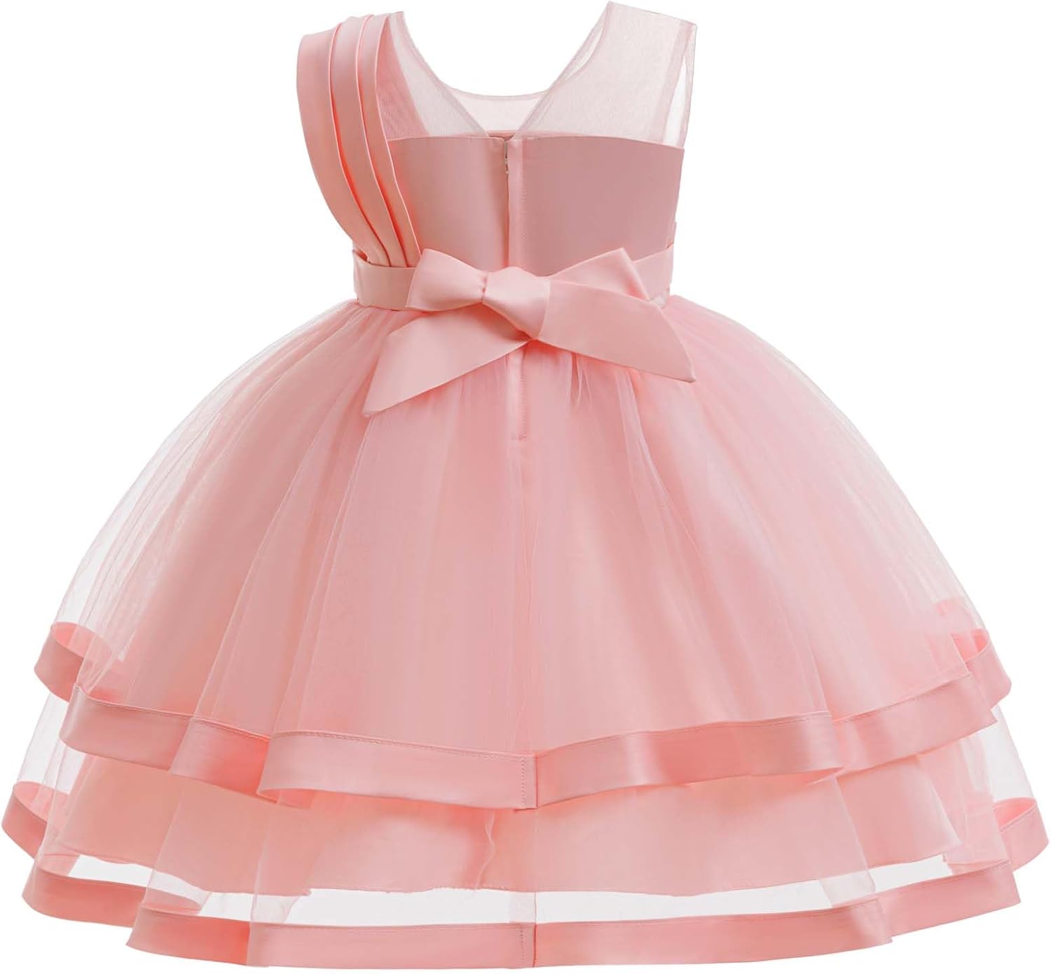 Girls Flower Dresses Summer Sleeveless Mesh A Line Casual Party Dresses 12Month-9 Years Old