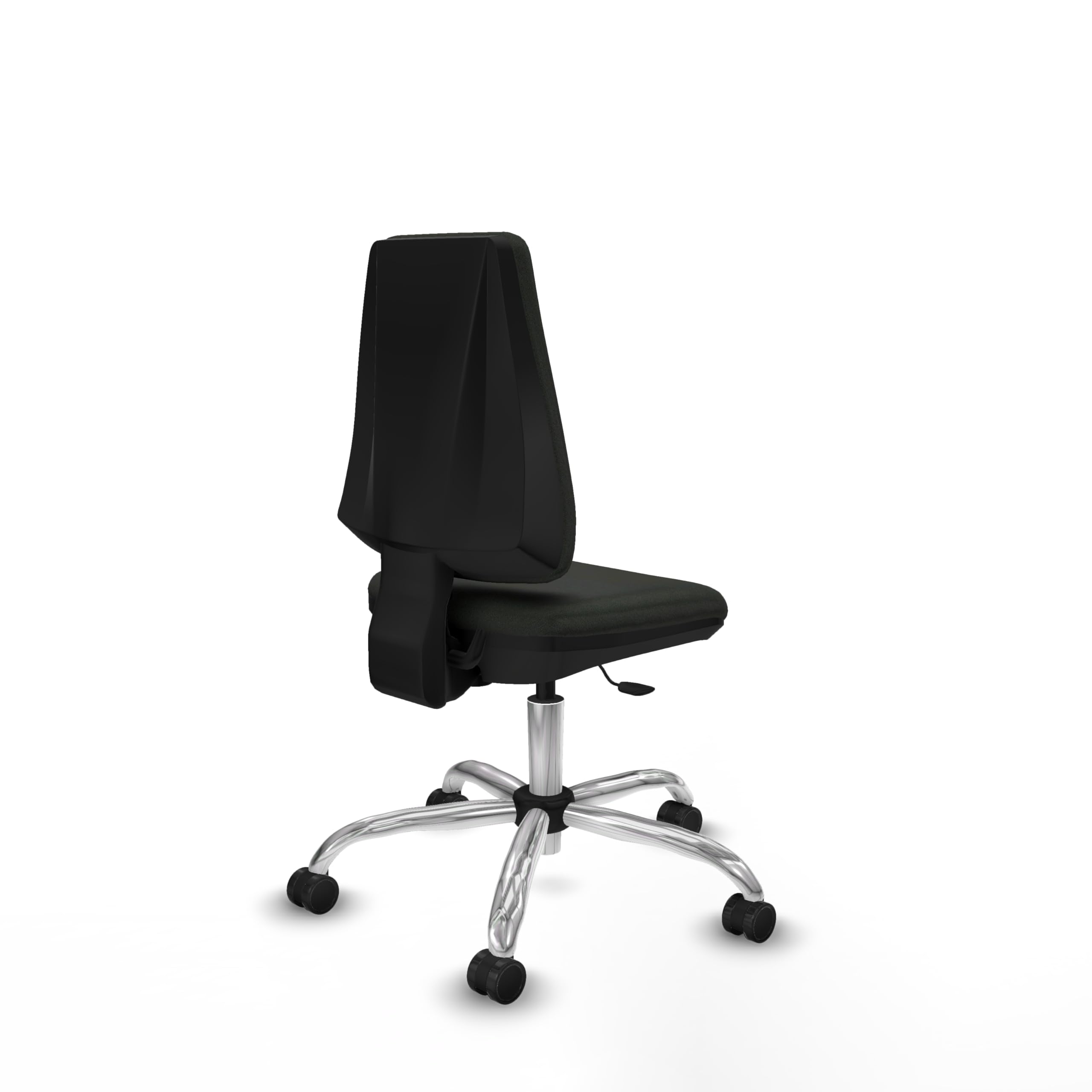 Piqueras y Crespo - Silla para Oficina Negra Elche sin Brazos. Equipado con Contacto Permanente Básico y Espuma de Corte. con Ruedas 65Mm Nailon. Negro