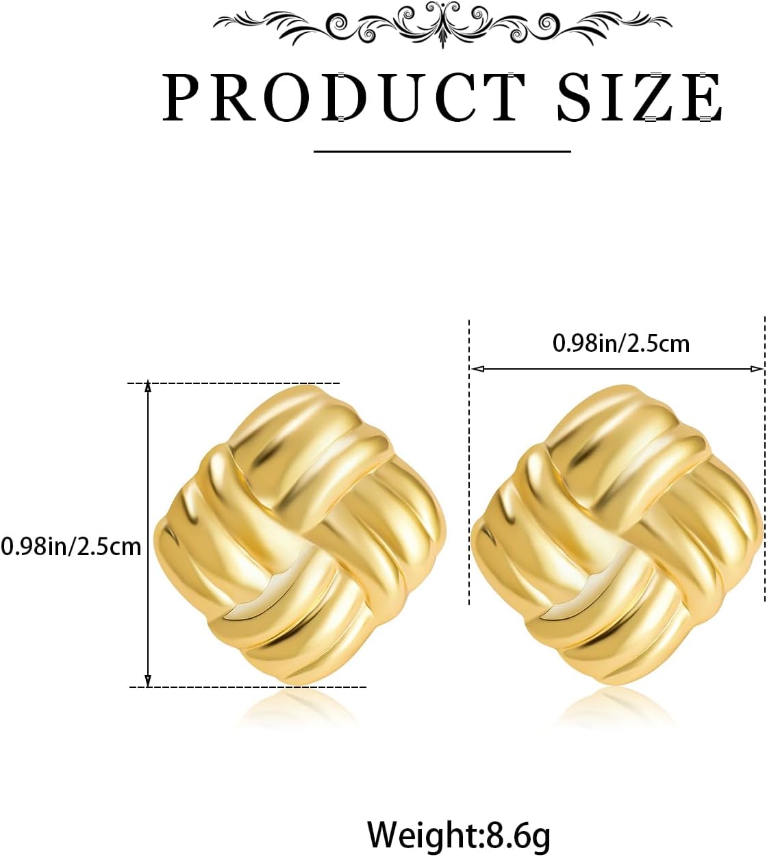 Gold Stainless Steel Earrings for Women Trendy Large Gold Stud Hypoallergenic - Image 6