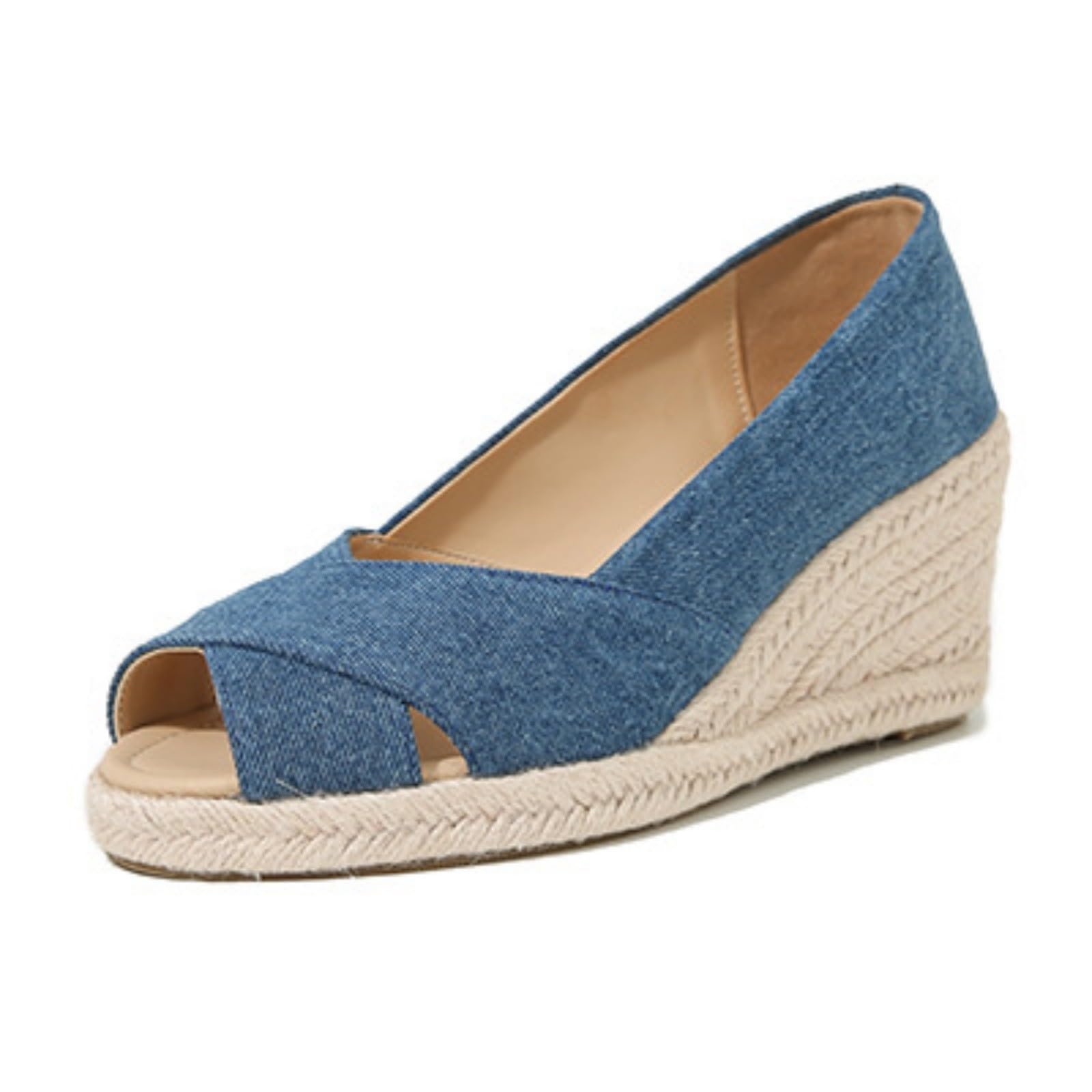 Generico Sandales Femme Compensé Confortables LéGèRes AntidéRapantes Semelle Souple Respirantes Chaussures Femme éTé Mode Mules Support Coupe Large Ville Plage