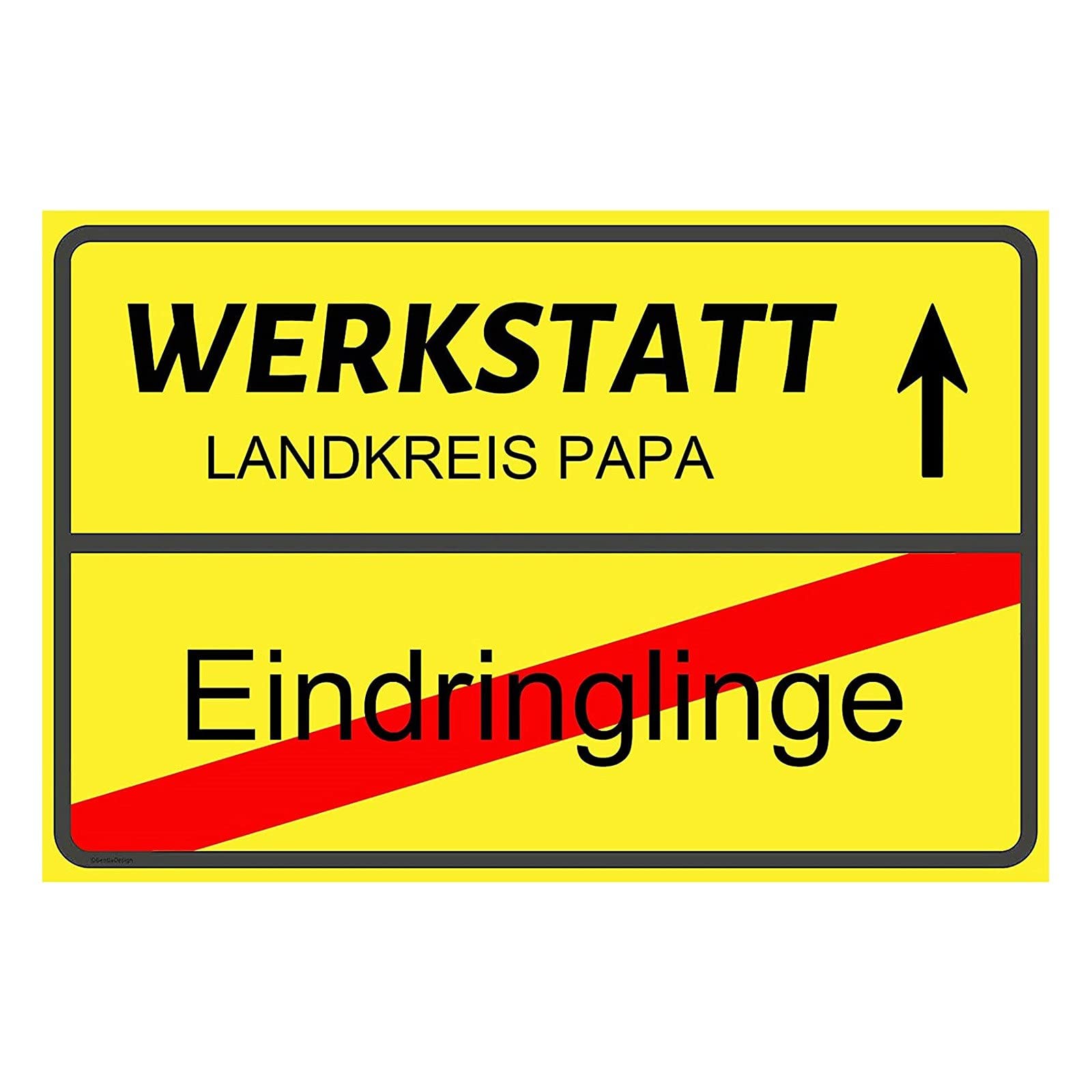 UOGE Plastic Workshop Sign, Christmas Birthday Father's Day Wedding for Dad Husband Him (A)