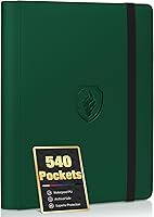 Vista 17 de Carpeta de tarjetas prémium con 9 bolsillos para 360 tarjetas, carpeta de tarjetas coleccionables de poliuretano resistente, álbum de colección