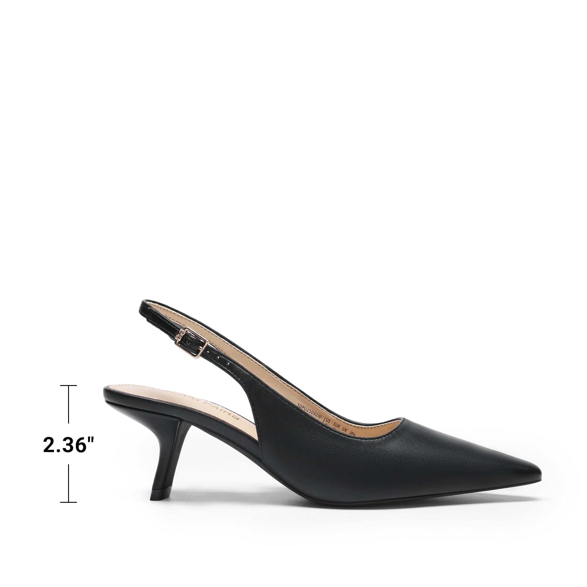 DREAM PAIRS Slingback Kitten Heels Pumps | Bequeme Elegante Party Brautschuhe mit spitzer Zehenpartie festliche Anlässe für Damen