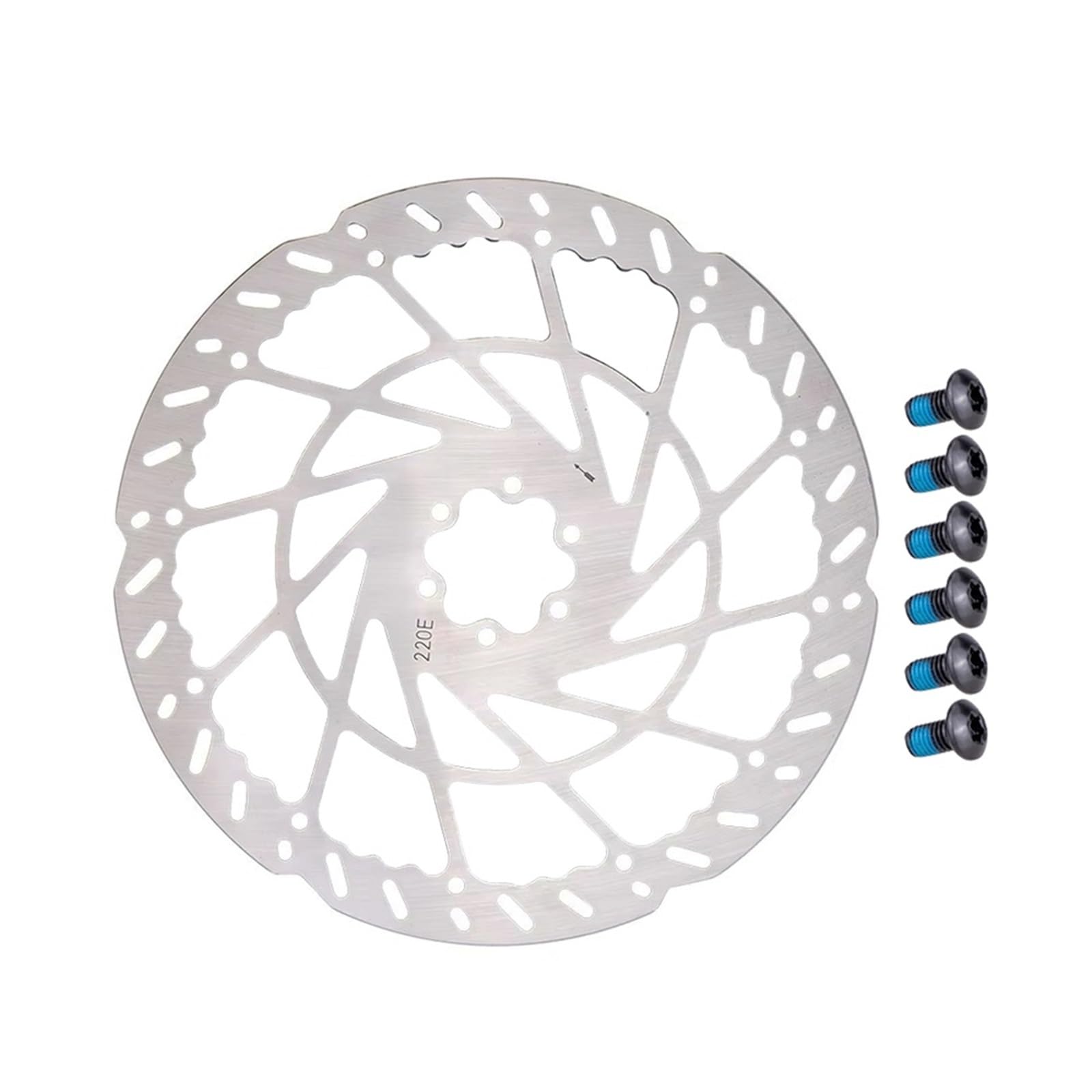 Disque de frein hydraulique pour vélo électrique, 220 mm, 140/160/180/203 mm, 2,3 mm d'épaisseur, 6 boulons, acier inoxydable Disques de Frein Avant(2pcs 180mm)