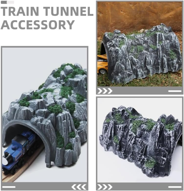 ibasenice Simulation Rockery Train Cave Model 7X5X4In DIY Miniature Railway Tunnel Toy for Kids Train Table Accessories