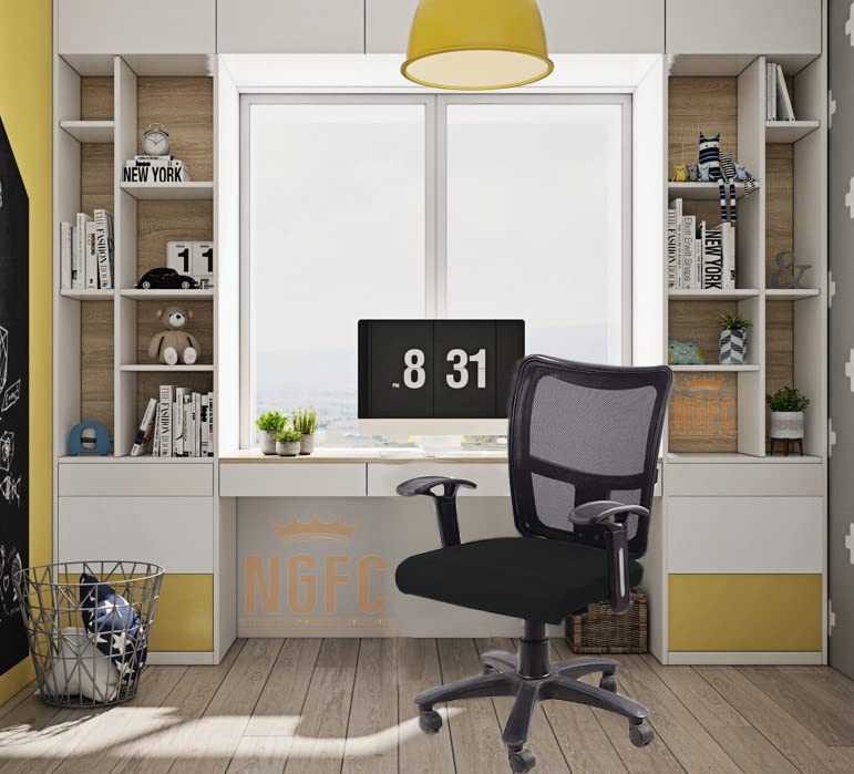 Image of NGFC Breathable Mesh Executive Chair with Padded Seat and Flip-Up Arms (Black, Pre-Assembled)