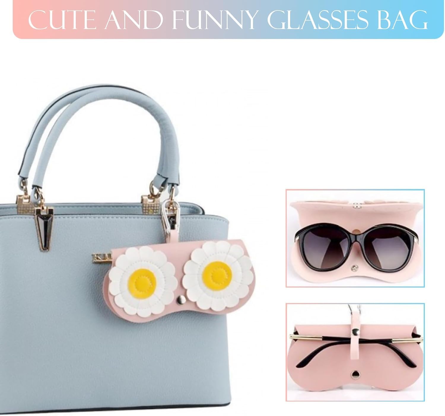 AUGEN Cute Sunglasses Organizer Case Hanging Leather Eyeglasses Bag Ornament Charms for Hand Bags Sunglasses Bag Hook Pendant Sunglasses Organizer (Owl) - Image 8 thumbnail