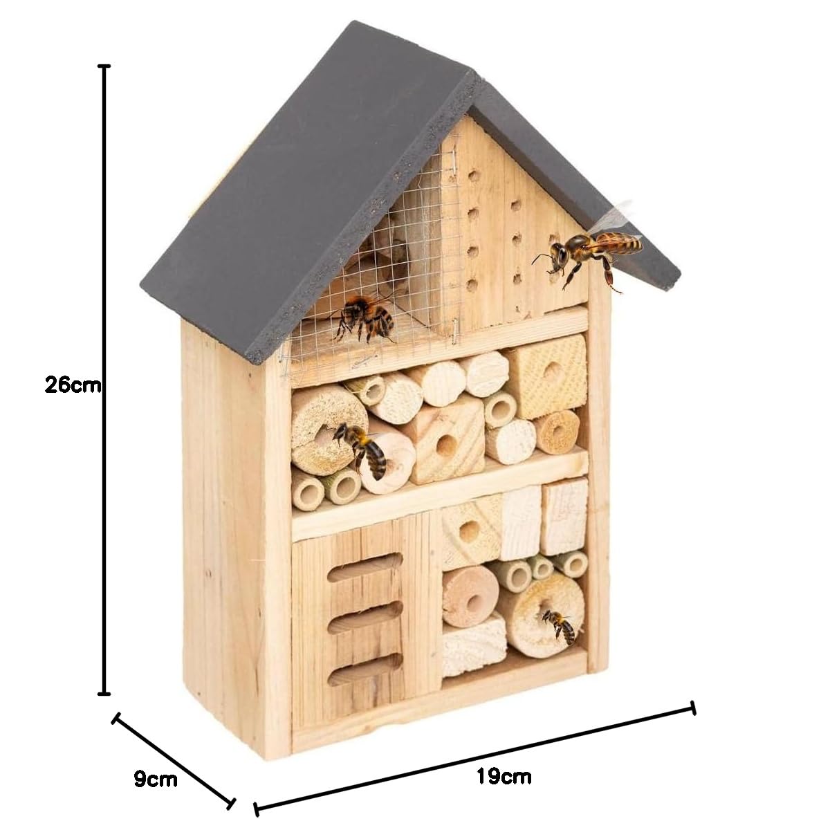 Casetta Per Coccinelle Navaris In Legno - Rifugio Per Insetti Da Appendere 12.5x9.5x28 Cm - Foto 5
