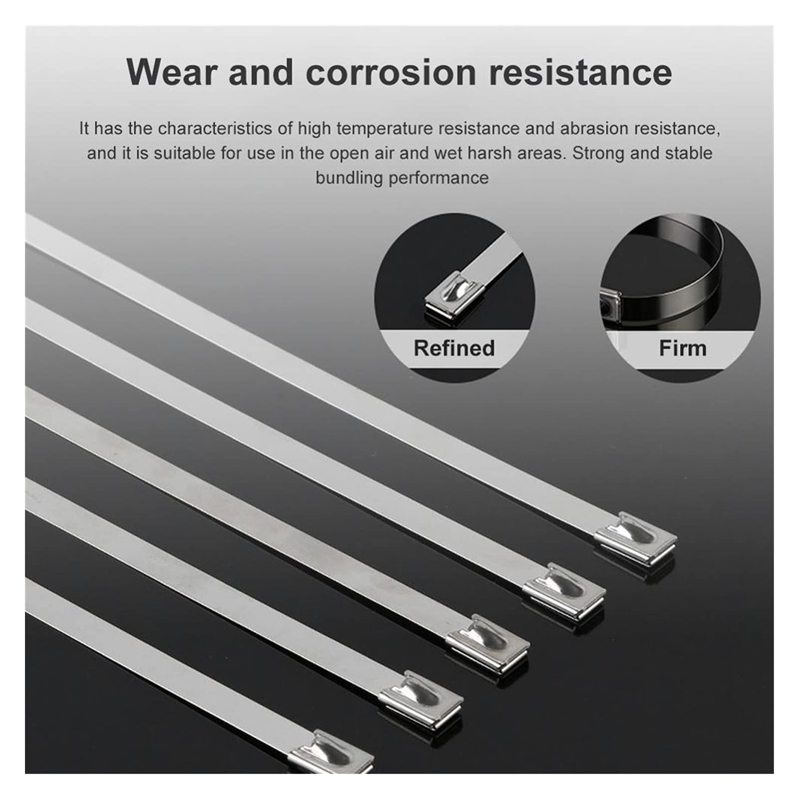 Fascette, fascette di nylon rilasciabile fascette Fascette stringicavo, fascette stringicavo 100 pezzi fascette stringicavo in acciaio inox fascette stringicavo con cerniera in metallo fascette string