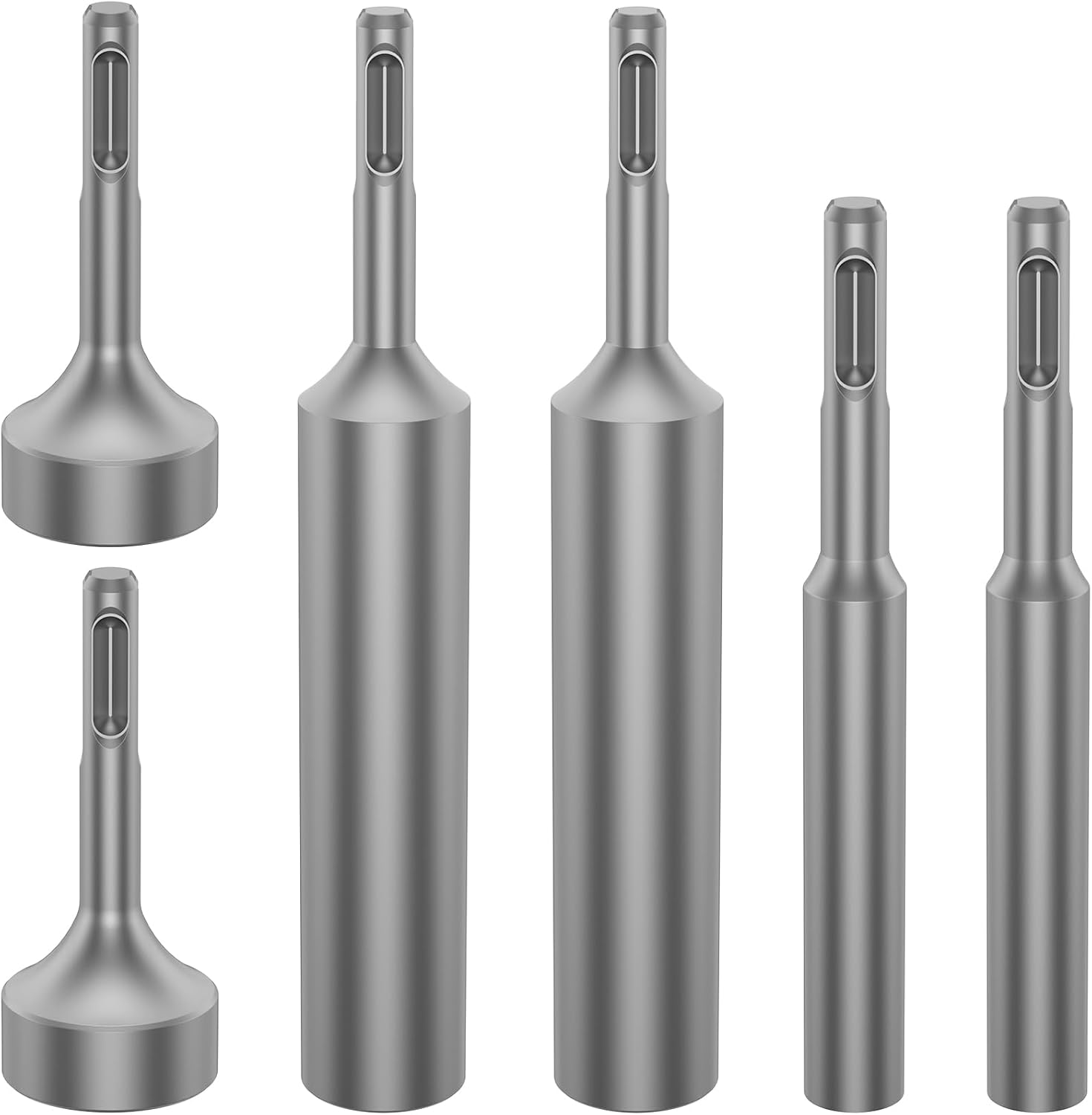 6PCS SDS Plus Ground Rod Driver Professional SDS Plus Ground Rod Bits Driver Socket One Piece Design for Commercial Industrial