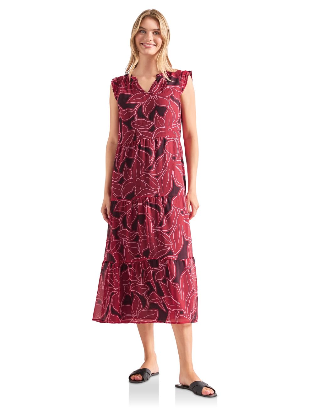 Street One Maxi-Kleid aus Chiffon mit Print