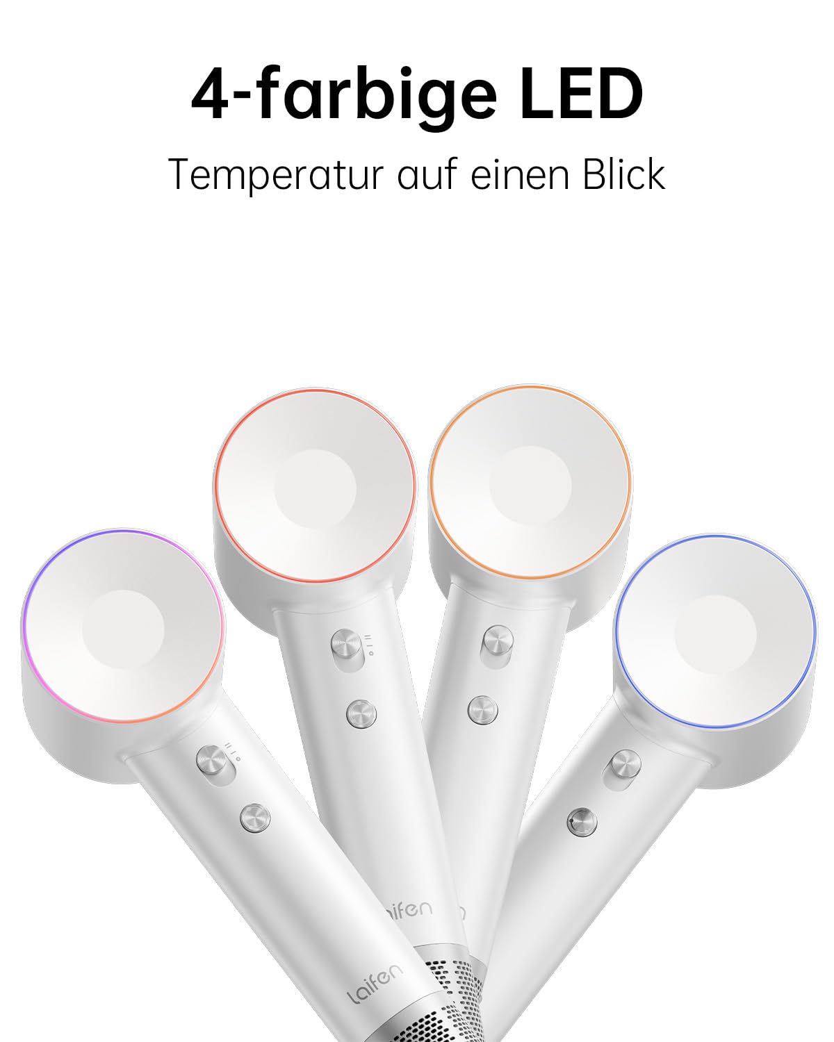 Laifen Haartrockner 200 Million Negativ Ionen Föhn, Swift Special Reisefön mit 110.000 U/Min Bürstenlosemstenloser Motor Für Schnelles Trocknen, Fön Geräuscharm mit Diffusor (Weiß)