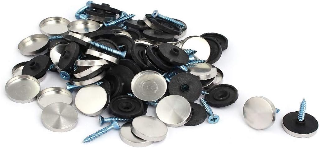 New Lon0167 20mm Dia Featured Round Cap 304 reliable efficacy Stainless Steel Glass Advertising Mirror Screw Nail 60pcs(id:11e 31 a4 a50)