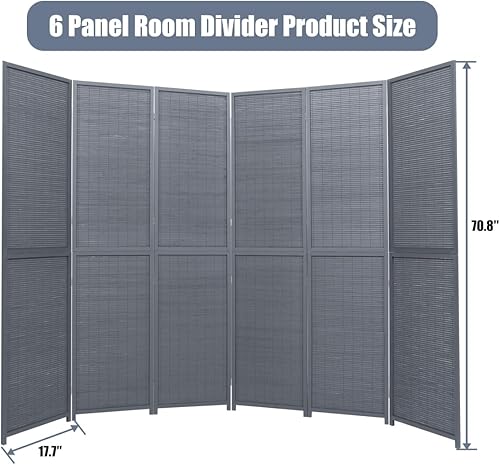 Miniatura 8 de JVVMNJLK Divisor de habitación, pantalla de privacidad plegable de 6 pies de alto, divisor de partición para separación de habitaciones, divisor de