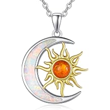 925 Sterling Silver Sun and Moon Necklace for Women