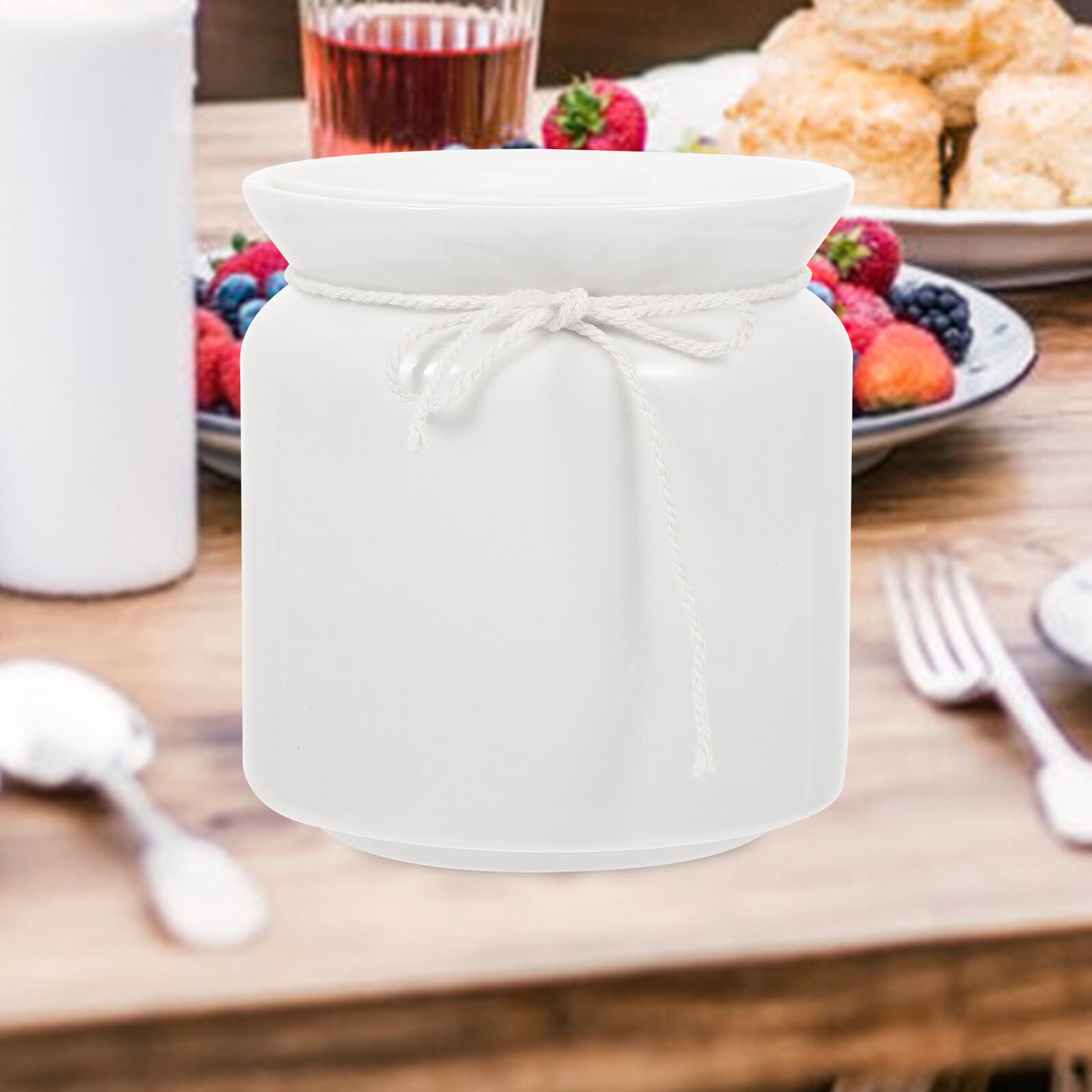 Keramik Vorratsglas Weiß Vorratsdose für Gewürze Öl und Schmalz Hitzebeständig Langlebig für Küche und Gastronomie