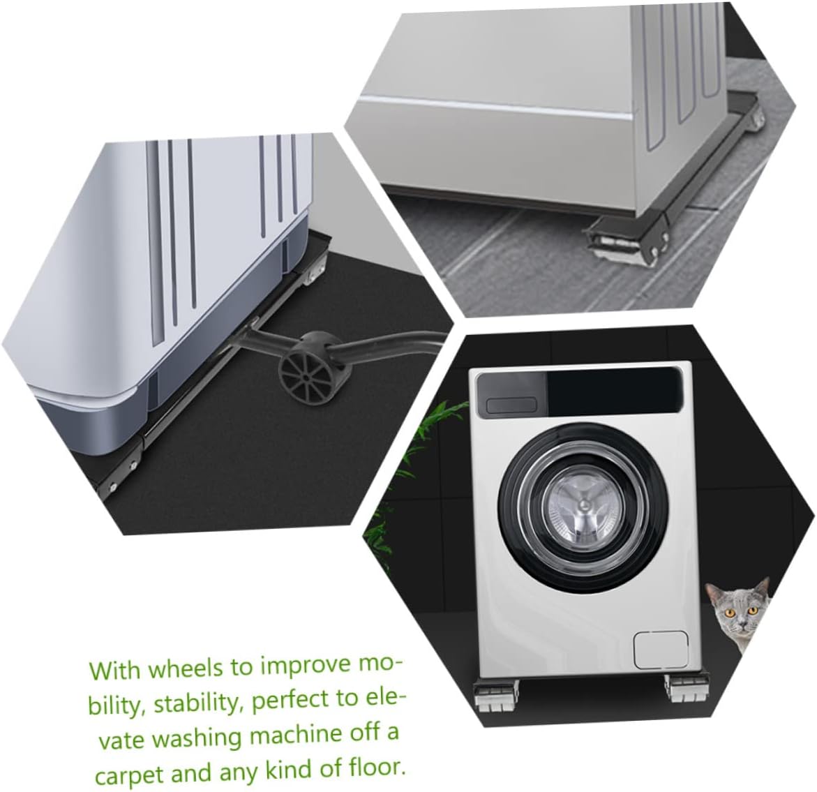 VILLCASE Appliance Mover Wheels Mat for Washing Machine Dryer Sturdy Sliders Base Furniture Lifter Kit for Easy Cleaning