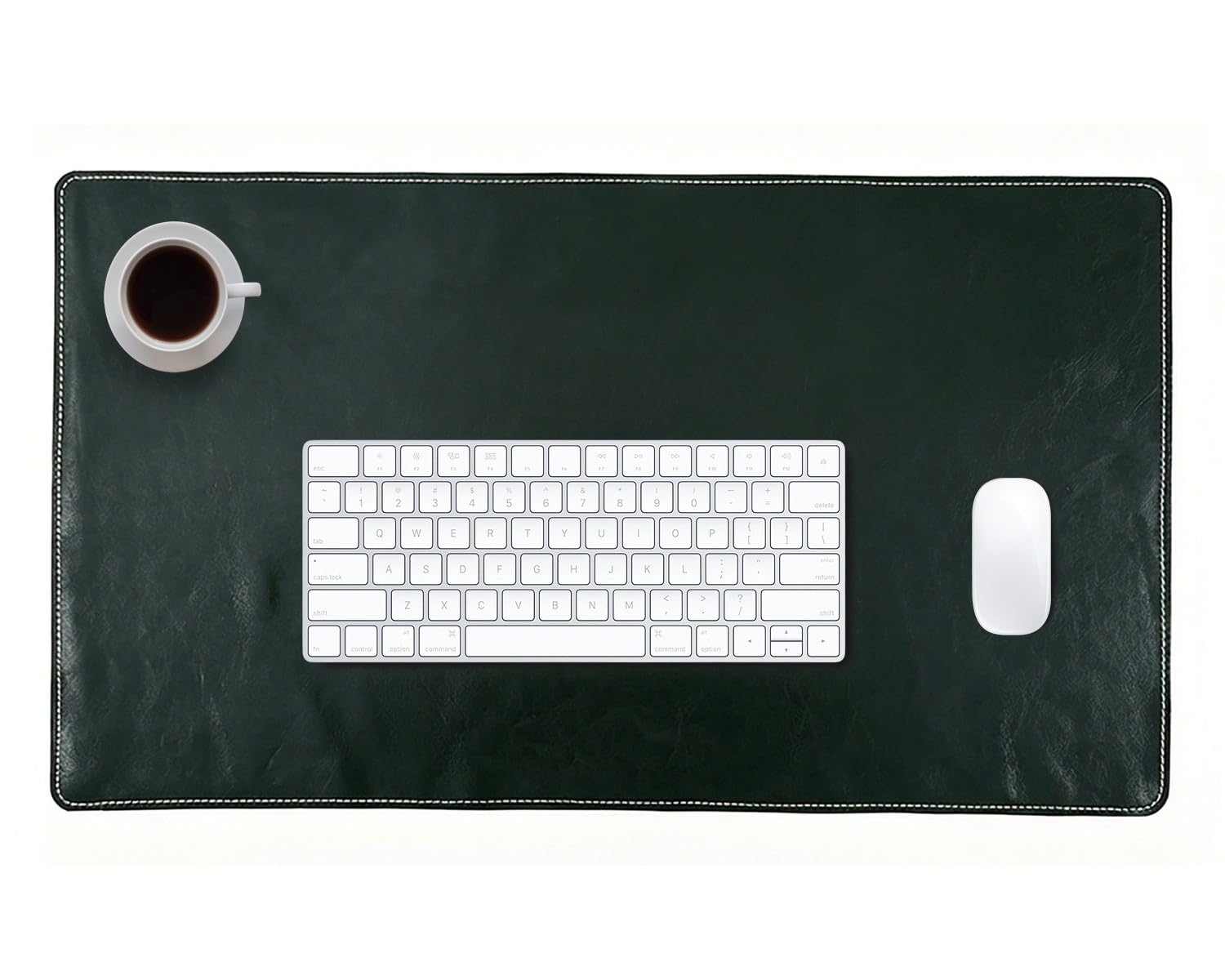 100x50cm Retro Thick Office Desk Mat, Genuine Leather Desk Pad, Waterproof Non-Slip Laptop Mouse Pad, Large Desktop Protector Blotter for Home Office(Green,100x40cm)