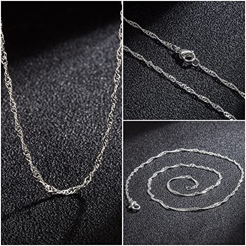 Whaline 24 Pack 18'' Silver Plated Chain Necklace 925 Water Ripple Plated Necklace for Jewelry Making Craft by Whaline - Image 7