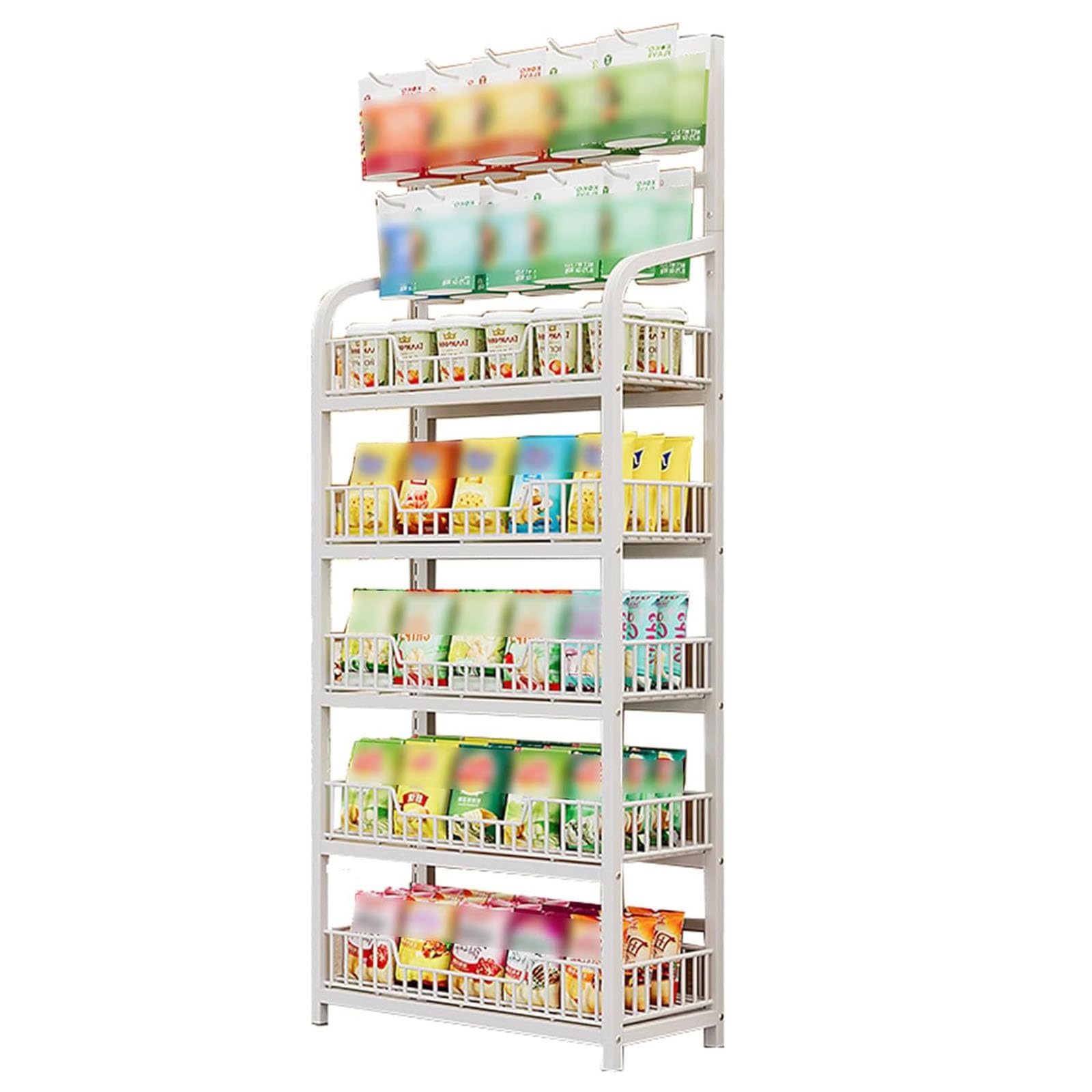 Amazon｜スーパーの棚 4/5層 収納ラック スーパーマーケットの陳列棚